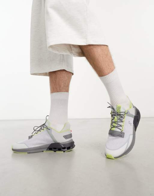 ON – Cloudnova Flux – Buty sportowe w kolorze szarym i cytrynowym, 4 z 4