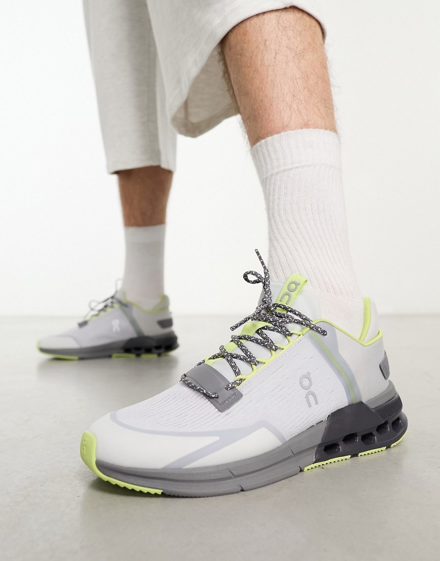 ON Cloudnova Flux trainers in glacier and zest-Neutral