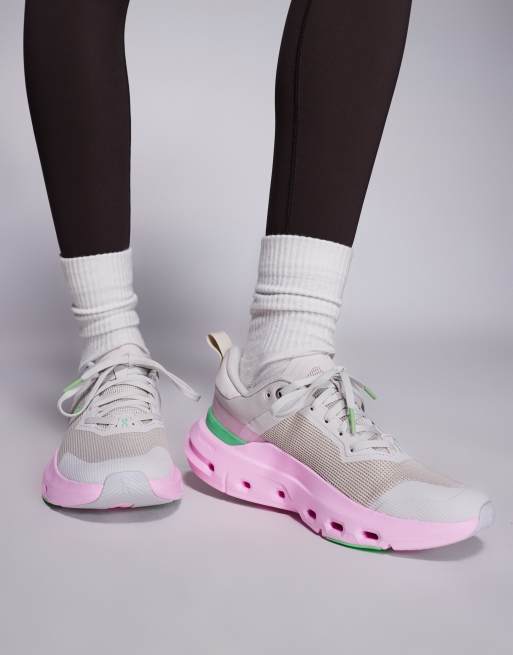 ON Cloudpulse Next training trainers in grey and pink  , 5 of 5