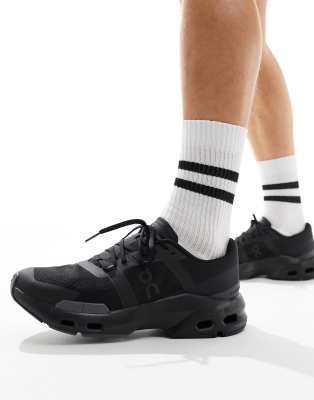 ON Cloudpulse trainers in black eclipse