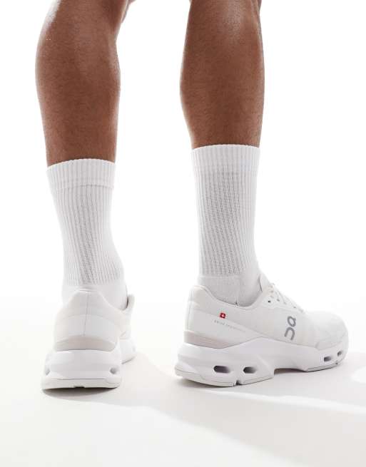 ON Cloudpulse training trainers in triple white, 4 of 5