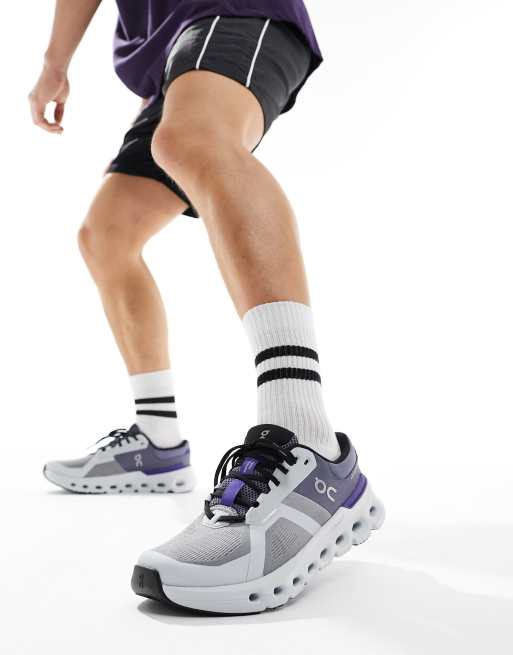 ON Cloudrunner running trainers in fossil indigo ASOS
