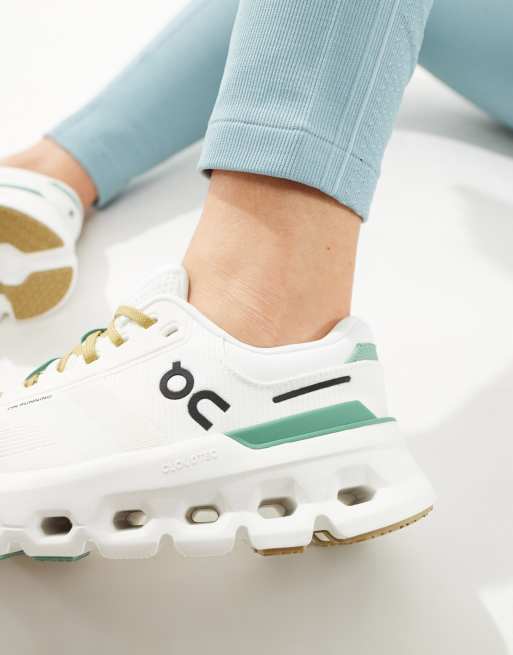ON Cloudrunner 2 running trainers in white and green | ASOS