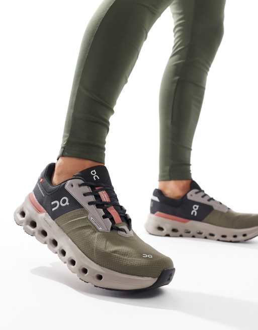 ON - Cloudrunner 2 - Sneakers da corsa impermeabili color oliva e nero