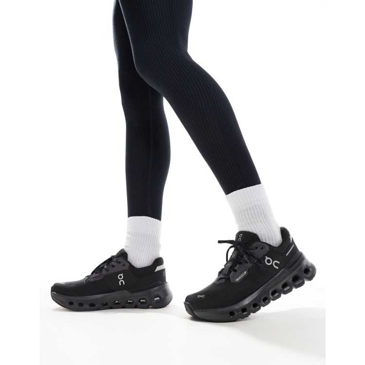 ON Cloudrunner 2 waterproof running trainers in black and grey | ASOS
