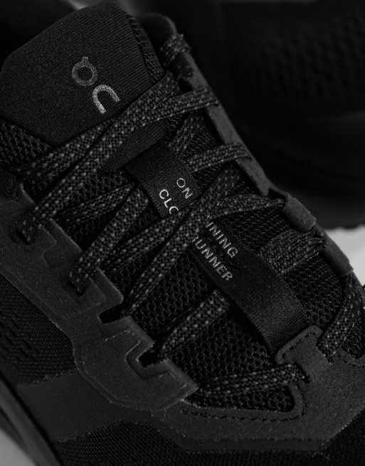 ON Cloudrunner 3 running trainers in triple black, 4 of 5