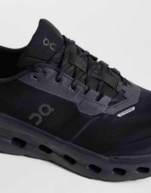 ON Cloudrunner 3 waterproof running trainers in black, 4 of 5