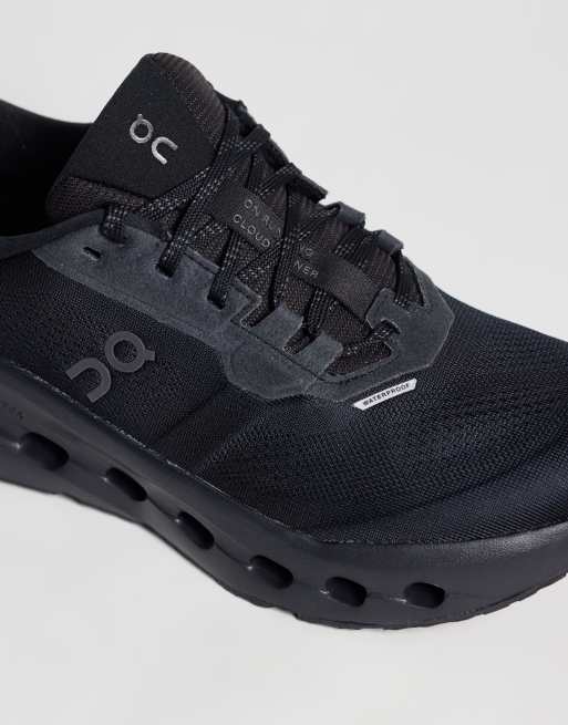 ON Cloudrunner 3 waterproof running trainers in black, 4 of 5