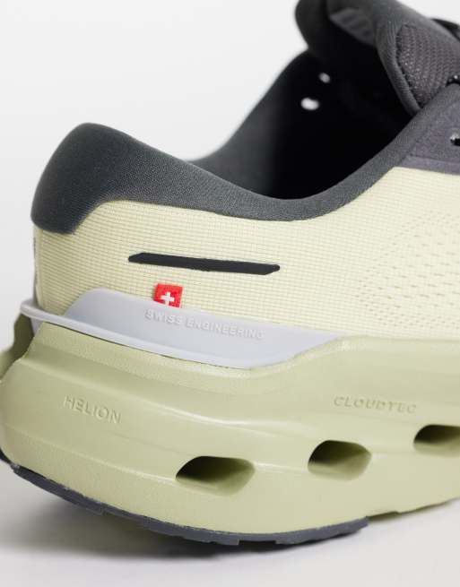 ON Cloudrunner 3 waterproof running trainers in stone and grey, 4 of 5