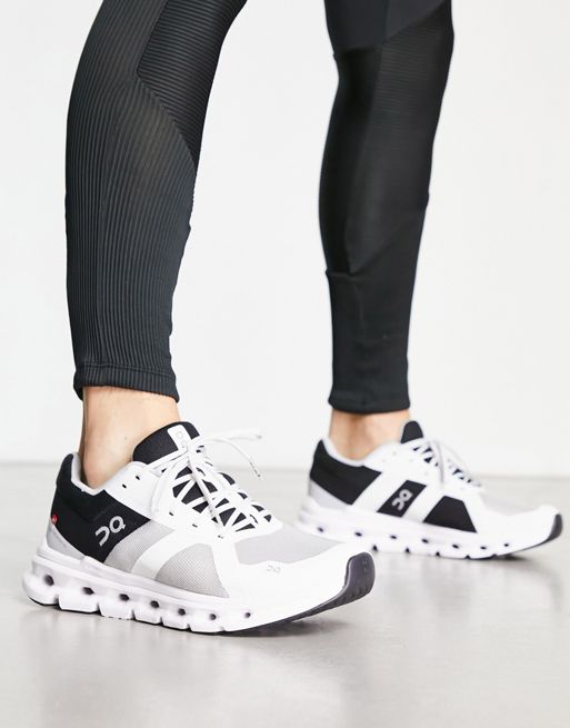 ON Cloudrunner trainers in black and white