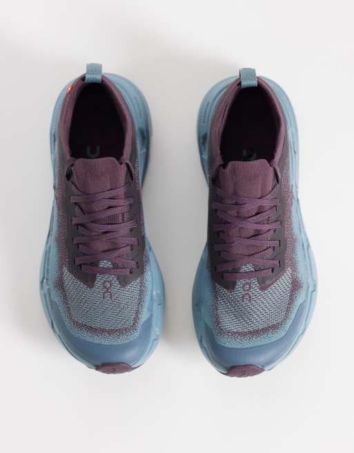 ON Cloudsoma Outdoor trainers in teal and purple, 3 of 5