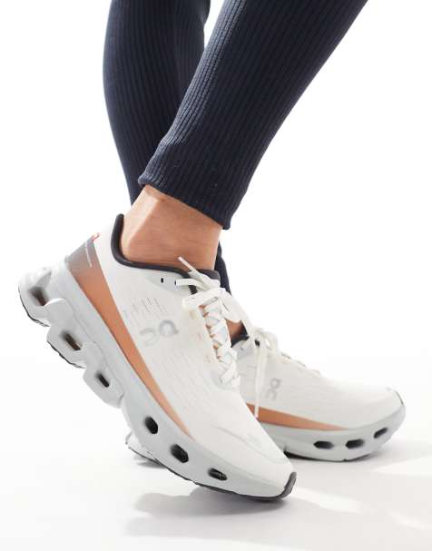 ON Cloudspark running trainers in all white - view 1