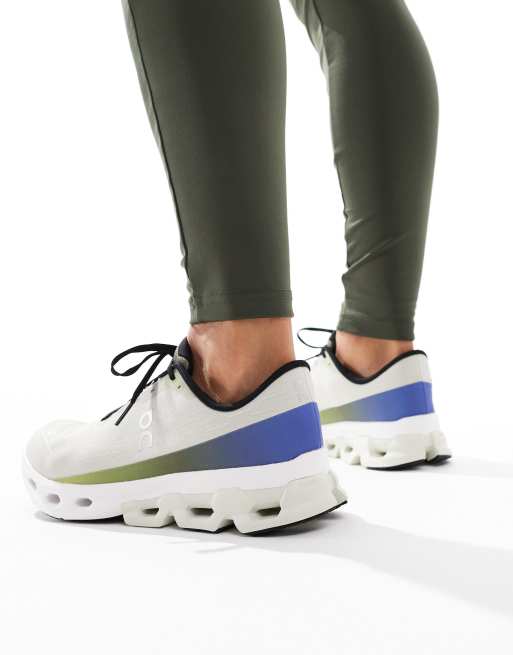 ON Cloudspark running trainers in white and green, 4 of 5