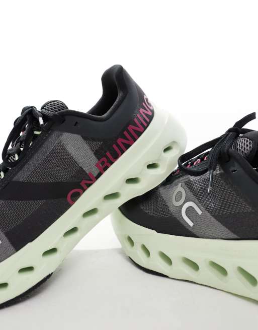 Black and lime green trainers sale