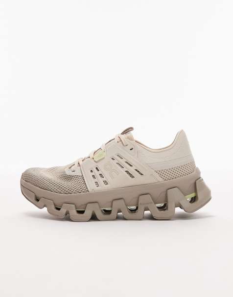 ON Cloudswift Amp running trainers in beige and khaki - view 1
