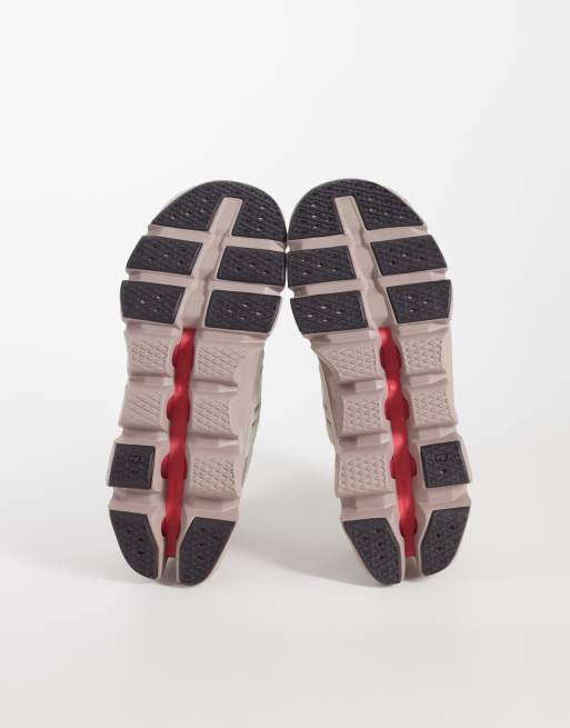 ON Cloudswift Amp running trainers in light brown and stone, 5 of 5