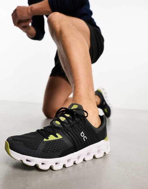 ON - Cloudswift - Sneakers in grijs en limoengroen