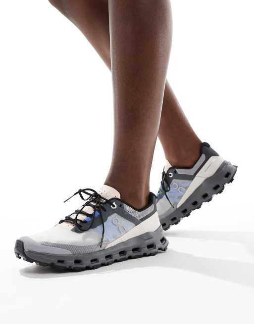 ON Cloudvista trail running trainers in grey and blue
