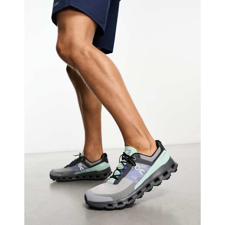 ON Cloudvista trail running trainers in mint and grey | ASOS display picture 1
