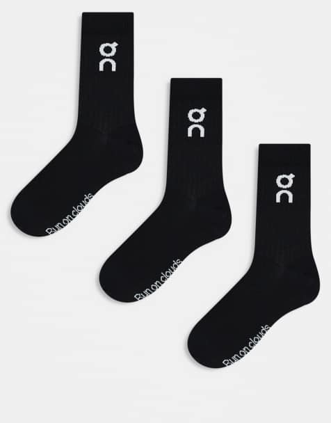 ON - pack de 3 calcetines crew con logo en negro - view 1