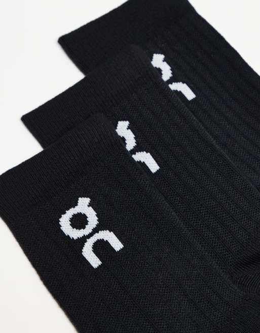 ON - pack de 3 calcetines crew con logo en negro, 2 de 3