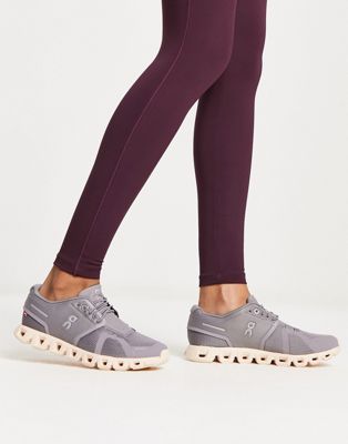 ON Cloud 5 trainers in grey and peach - ASOS Price Checker
