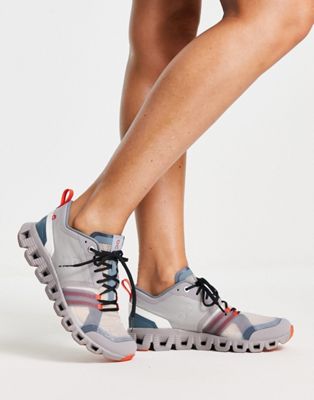 On Running Cloud X Shift trainers in grey and red - ASOS Price Checker