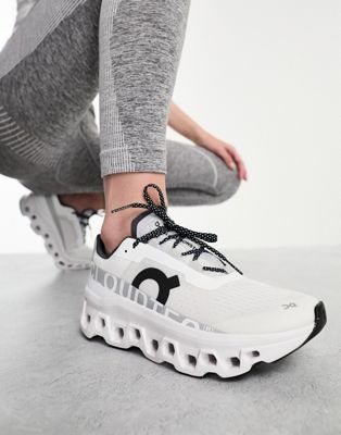 ON Cloudmonster running trainers in white - ASOS Price Checker