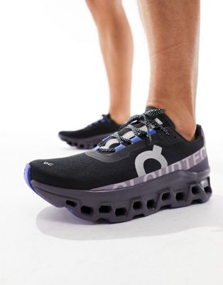 ON Cloudmonster running trainers in black and purple - ASOS Price Checker