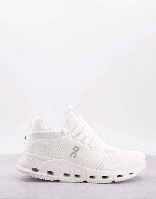 Women On Running Cloudnova trainers in all white 