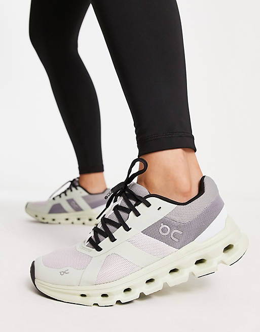 On Running Cloudrunner trainers in white and mint | ASOS