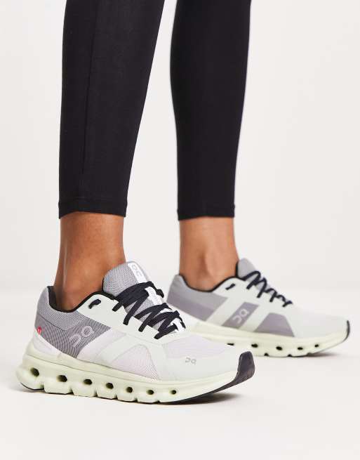 On Running Cloudrunner trainers in white and mint | ASOS