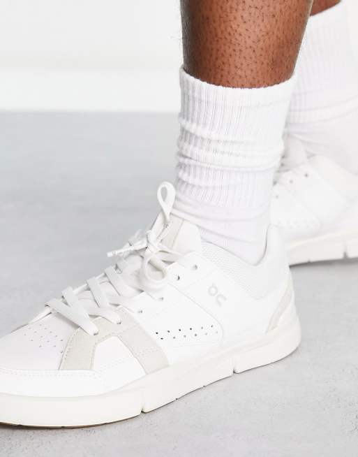 On Running – Roger Clubhouse – Vita och sandfärgade läder sneakers  , 3 av 4