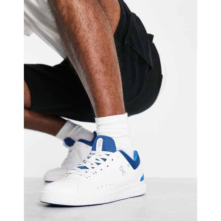 On Running The Roger Advantage trainers in white and cobalt