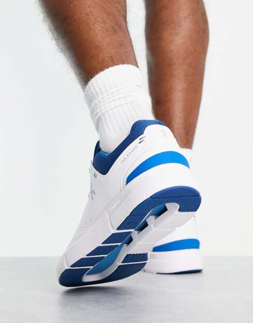 On Running The Roger Advantage trainers in white and cobalt