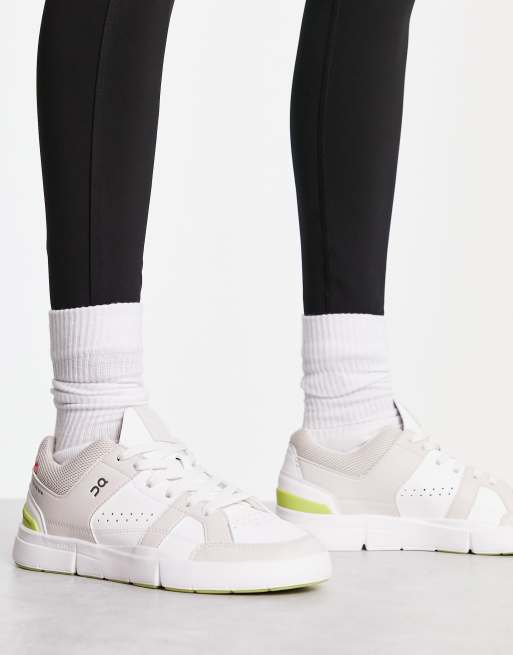On Running – The Roger Clubhouse – Biało-limonkowe buty sportowe, 4 z 4
