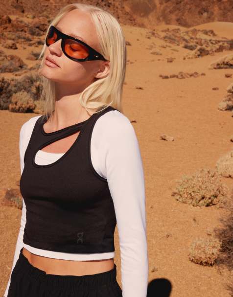 ON Studio cut-out gym top in black - view 1