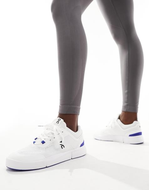 ON The Roger Spin trainers in white and blue - view 1