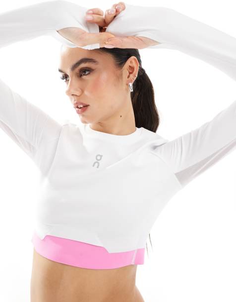 ON - Train - Crop top sportivo a maniche lunghe bianco - view 1