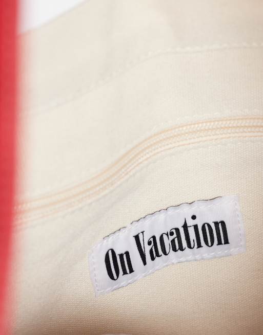 On Vacation – Club Aperitif – Tragetasche in Weiß und Rot mit Logo, 3 von 4