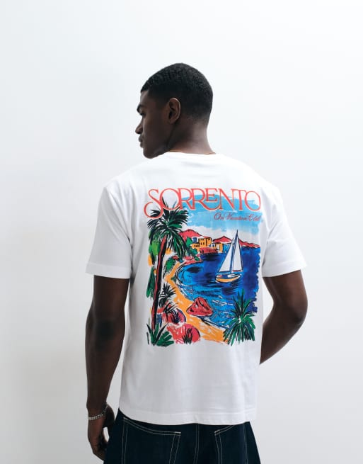 On Vacation Club Sorrento back print t-shirt in white, 4 of 5