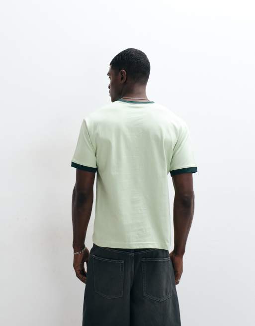 On Vacation Club Vacanza collegiate logo ringer t-shirt in mint, 5 of 5