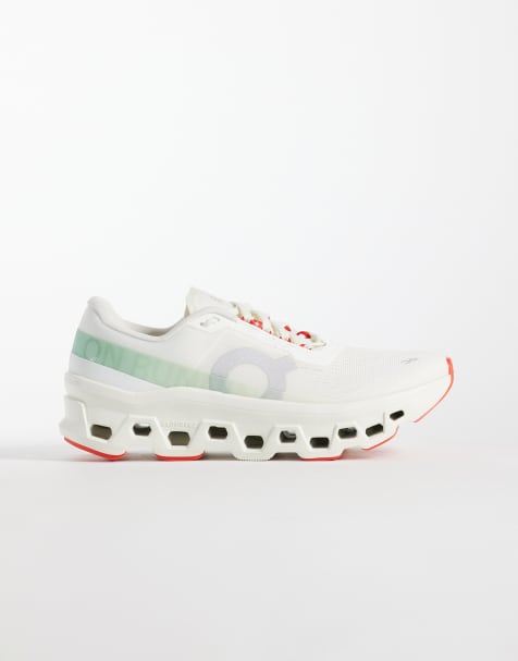 ON - Zapatillas de deporte blancas y verdes para correr Cloudmonster 1 - view 1