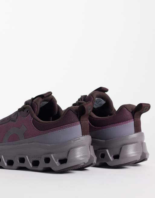 ON - Zapatillas de running Cloudmonster 1 impermeables en marrón y morado oscuro, 5 de 5