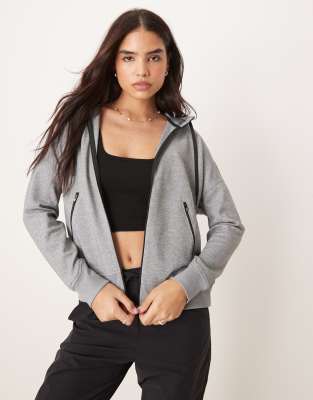 asos ON zipped hoodie in grey