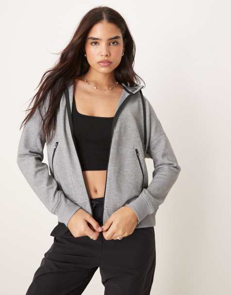 ON zipped hoodie in grey - view 1