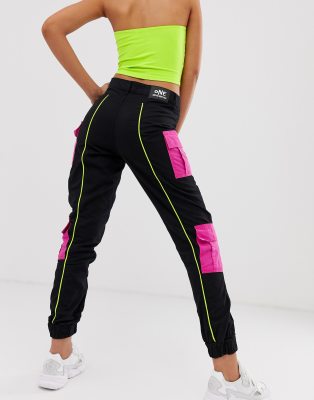 pink and black cargo pants
