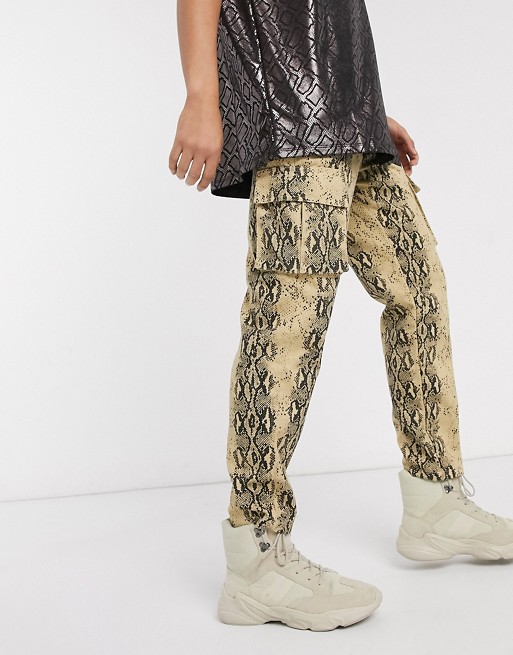 One Above Another cargo trouser in sand snake