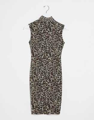 high neck bodycon mini dress