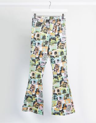 newspaper print jeans